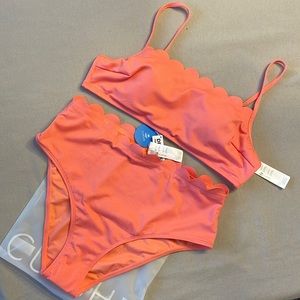 New Pink Scallop Cupshe Swim